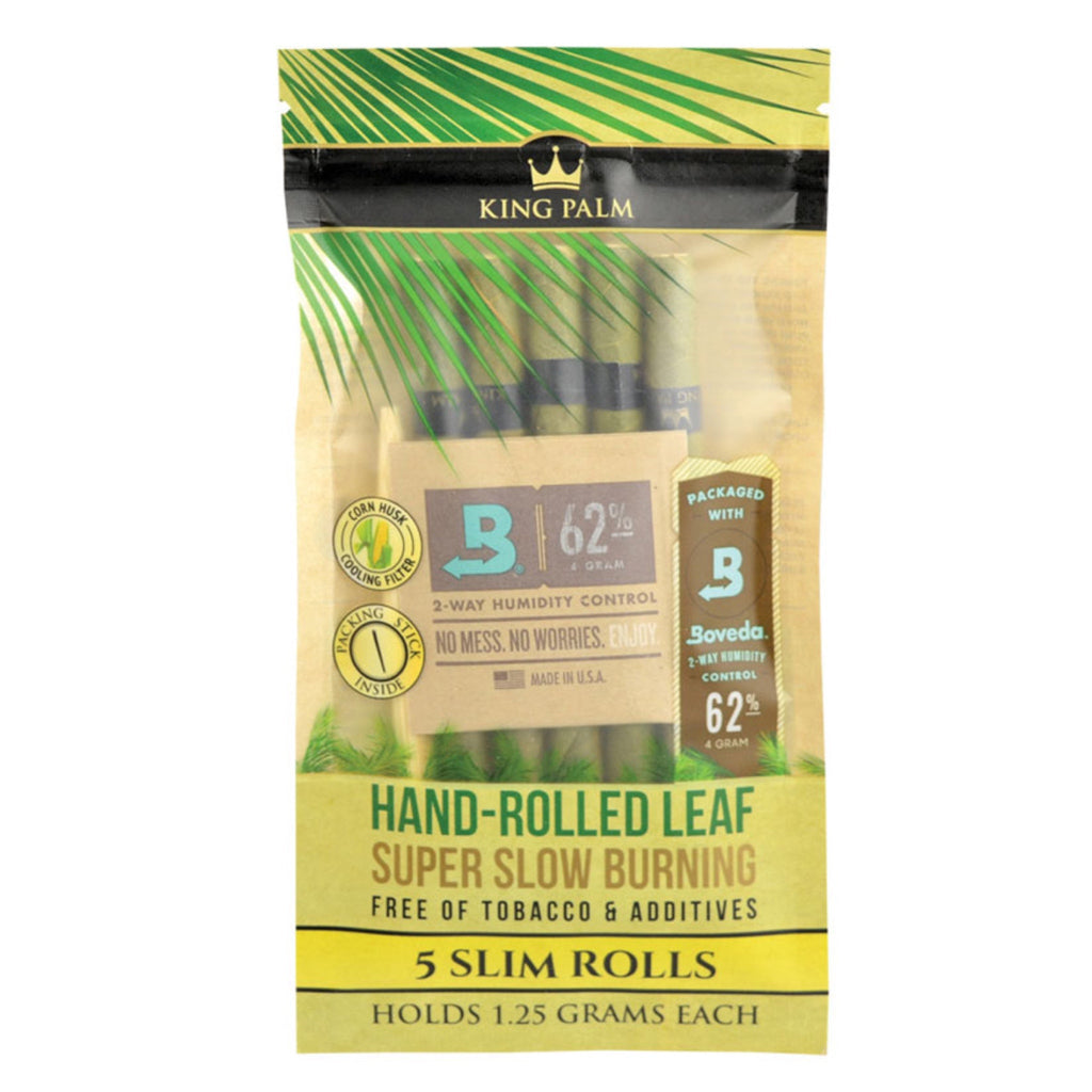 King Palm Natural Pre-Rolled Leaf Wraps | 5PK Slim | 15pc Display