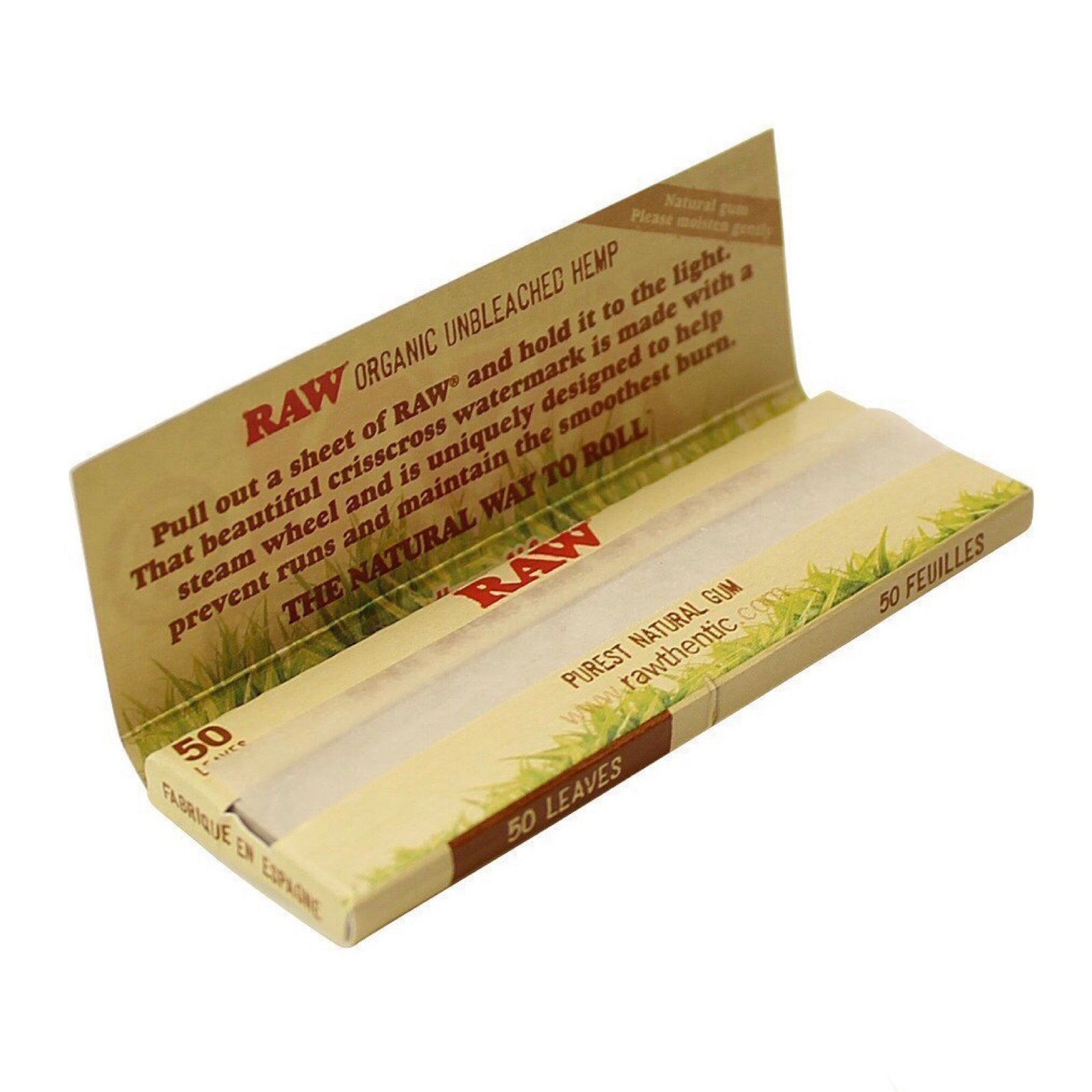 Raw® Organic Hemp 1.25” Rolling Papers | 24ct Display