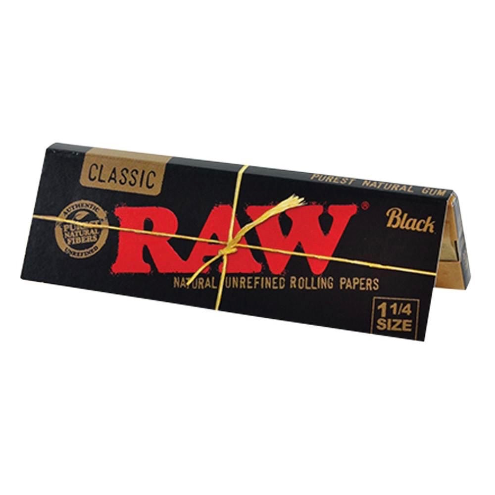 Raw® Classic Black 1.25” Rolling Papers | 24ct Display