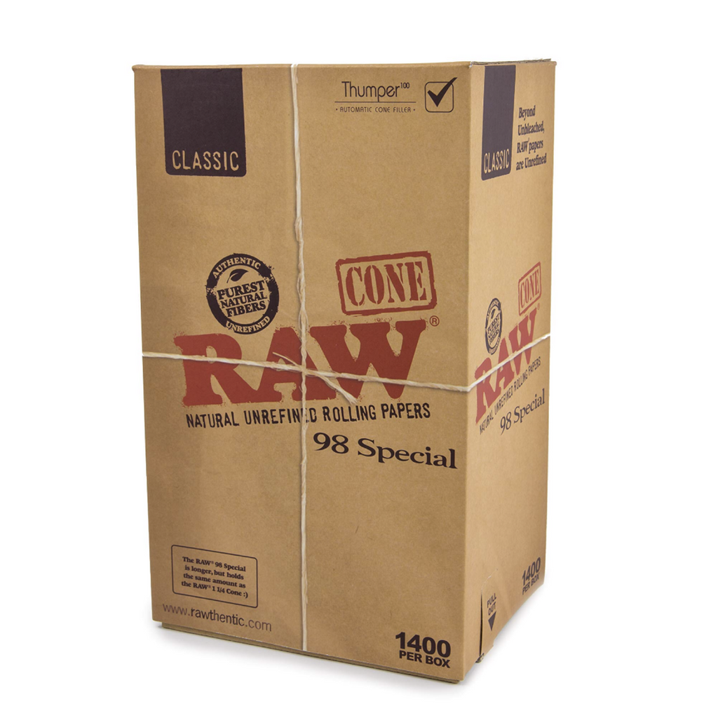 Raw® Classic 98 Special Pre-Rolled Cones | 1400ct Bulk Box