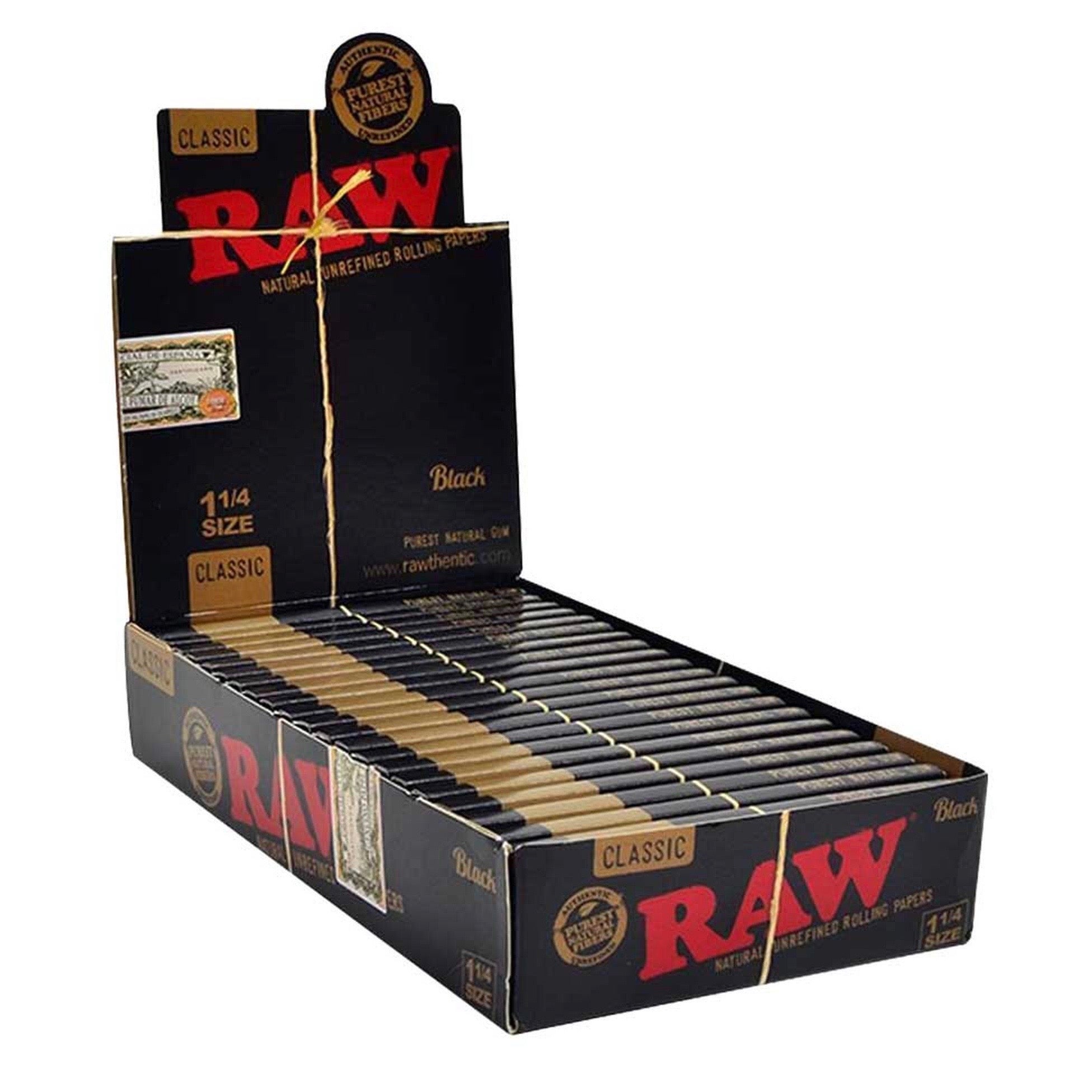 Raw® Classic Black 1.25” Rolling Papers | 24ct Display