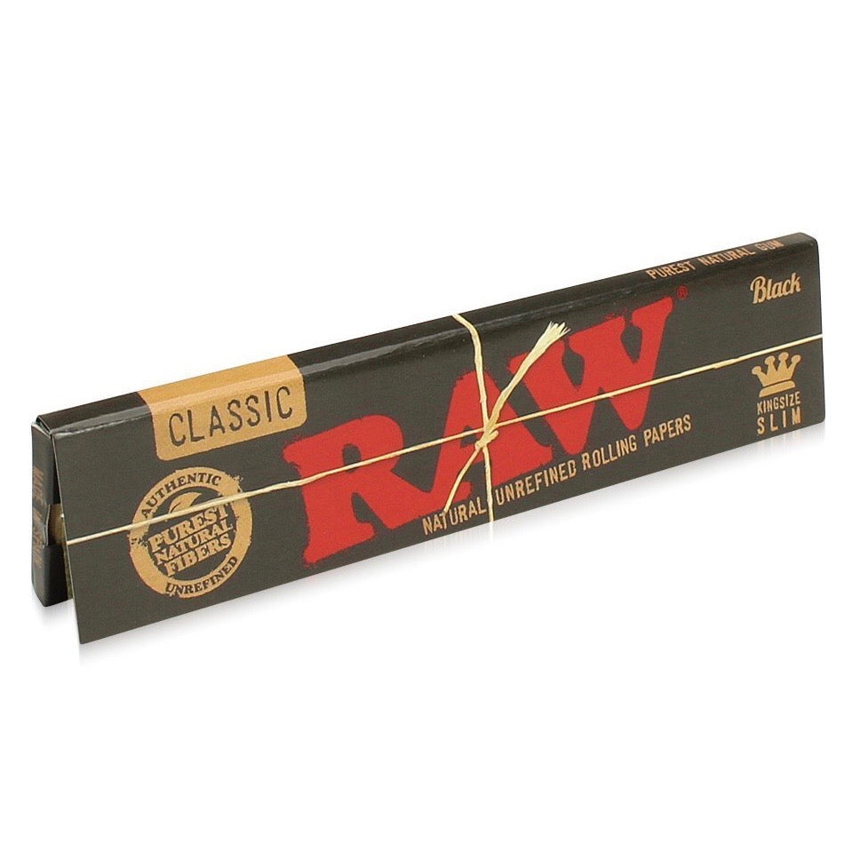 Raw® Classic Black King Slim Rolling Papers | 50ct Display