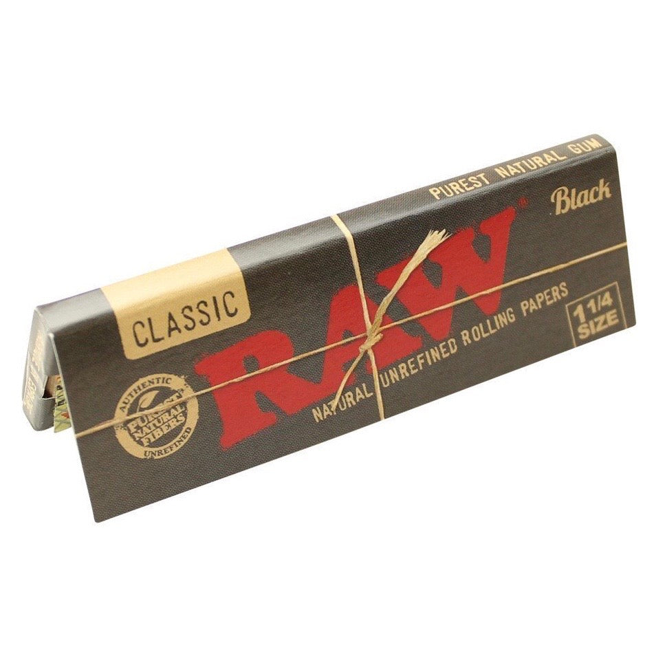 Raw® Classic Black 1.25” Rolling Papers | 24ct Display