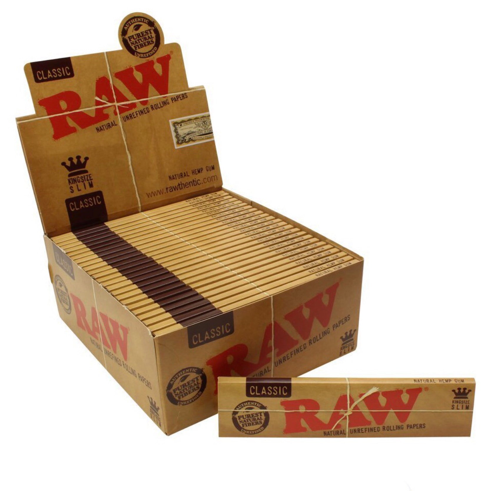 Raw® Classic King Size Slim Rolling Papers | 50ct Display