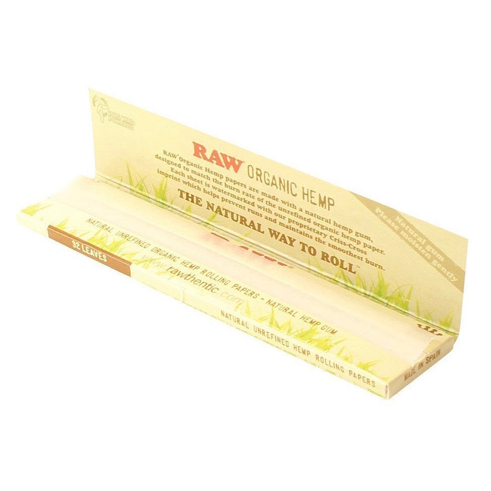 Raw® Organic Hemp King Slim Rolling Papers | 50ct Display