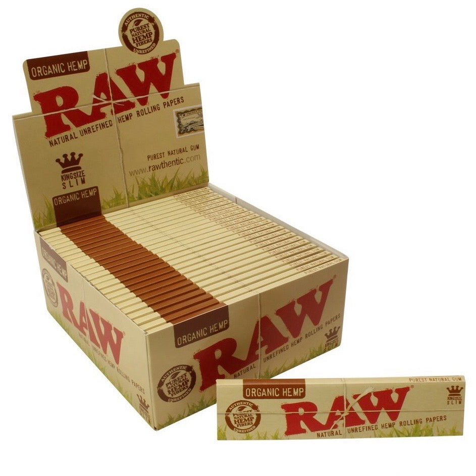 Raw® Organic Hemp King Slim Rolling Papers | 50ct Display